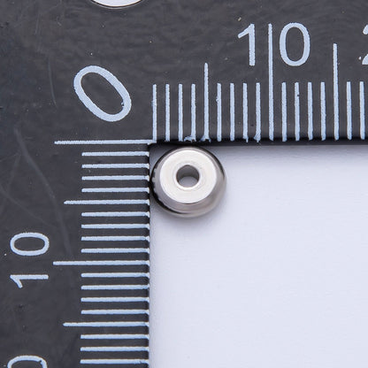 Gold 6mm Tiny Donut Rondelle Minimalist Spacer Bead in Gold &amp; Silver 10pcs  | B043
