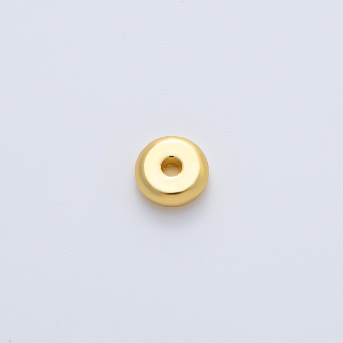 Gold 6mm Tiny Donut Rondelle Minimalist Spacer Bead in Gold &amp; Silver 10pcs  | B043