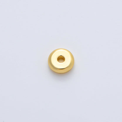 Gold 6mm Tiny Donut Rondelle Minimalist Spacer Bead in Gold &amp; Silver 10pcs  | B043