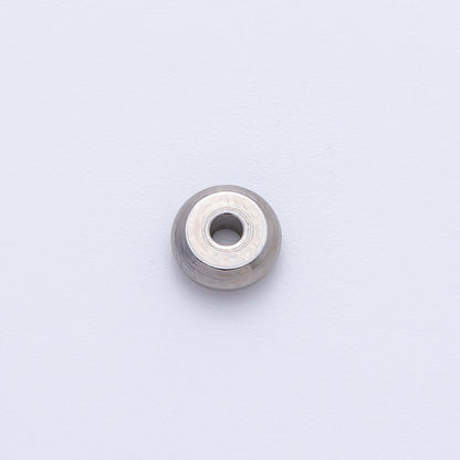 Gold 6mm Tiny Donut Rondelle Minimalist Spacer Bead in Gold &amp; Silver 10pcs  | B043