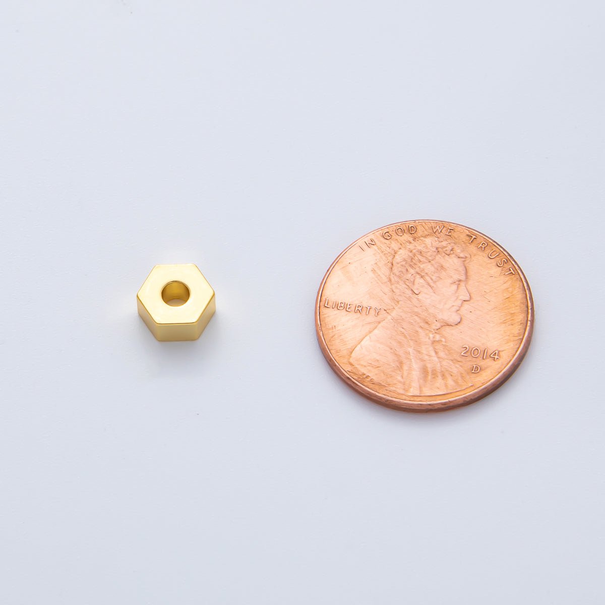 Gold 6mm Tiny Hexagon Spacer Bead in Gold &amp; Silver 10pcs | B113