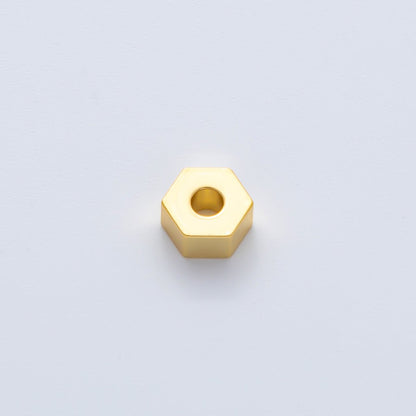 Gold 6mm Tiny Hexagon Spacer Bead in Gold &amp; Silver 10pcs | B113