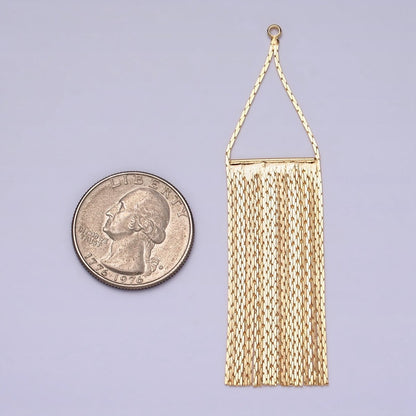 Gold 75mm Multiple Box Chain Rectangular Tassel Charm Jewelry Making Supply Fringe Jewelry | Z932