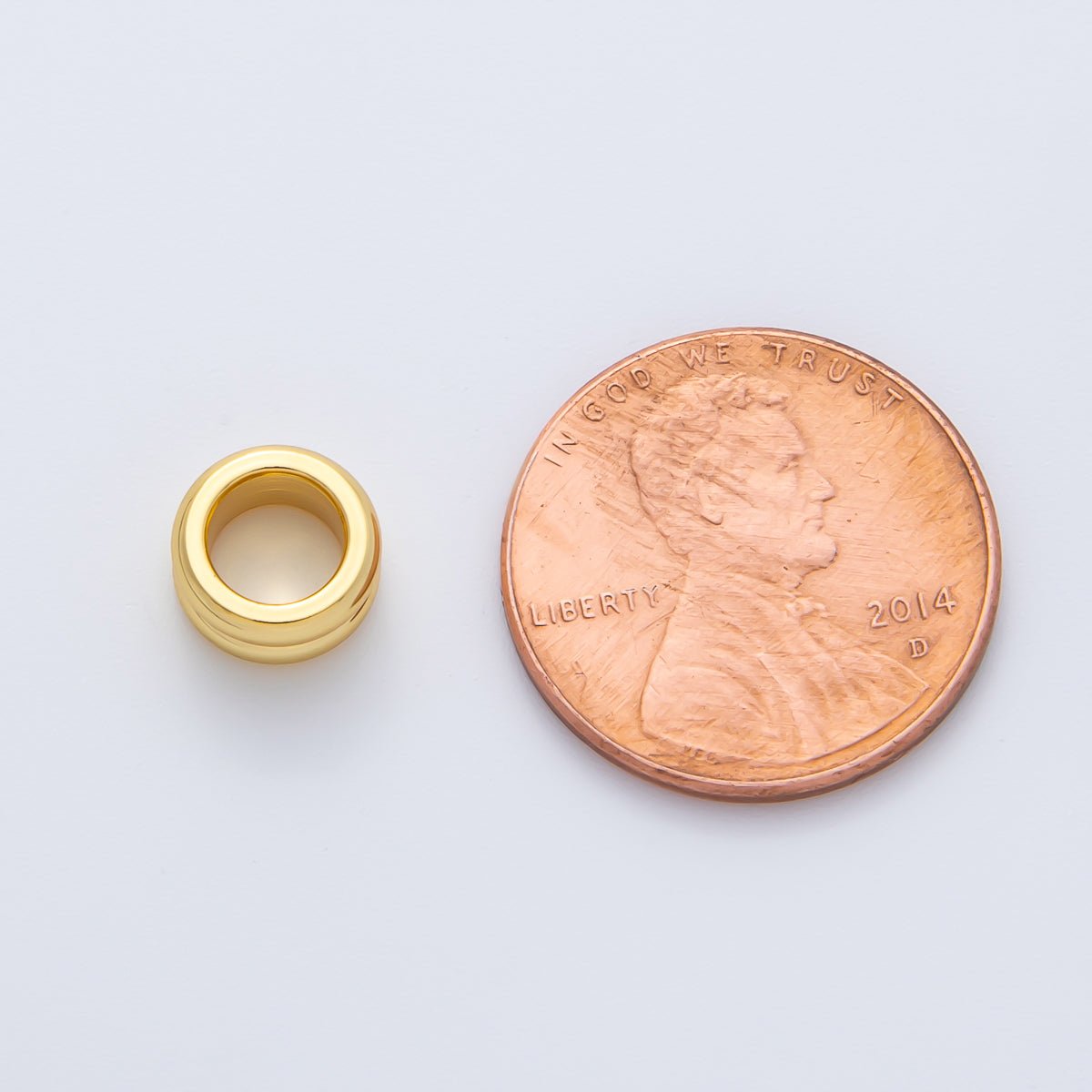Gold 8mm Double Band Tiny Spacer Bead in Gold &amp; Silver 10 pcs | B126