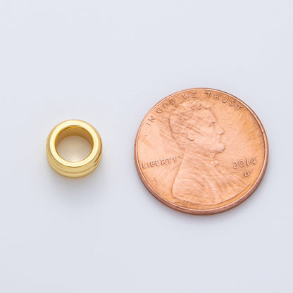 Gold 8mm Double Band Tiny Spacer Bead in Gold &amp; Silver 10 pcs | B126