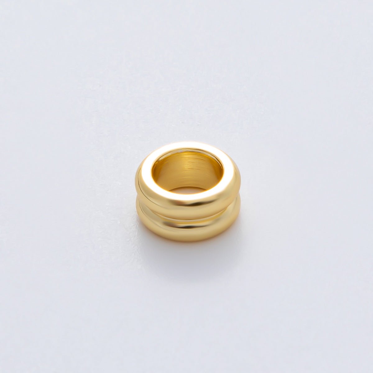 Gold 8mm Double Band Tiny Spacer Bead in Gold &amp; Silver 10 pcs | B126