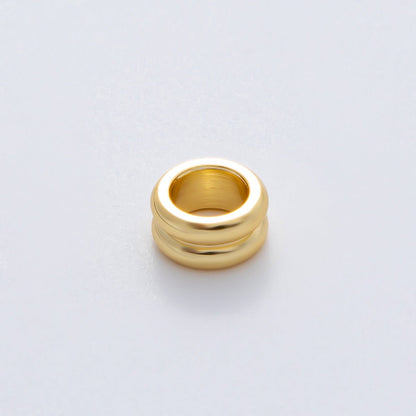 Gold 8mm Double Band Tiny Spacer Bead in Gold &amp; Silver 10 pcs | B126
