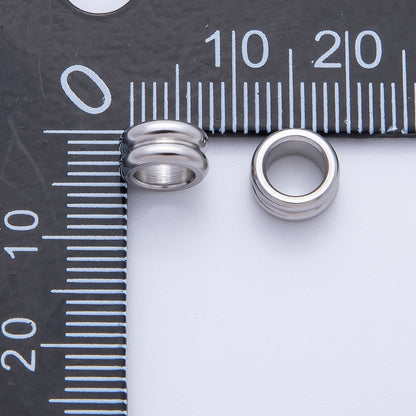 Gold 8mm Double Band Tiny Spacer Bead in Gold &amp; Silver 10 pcs | B126