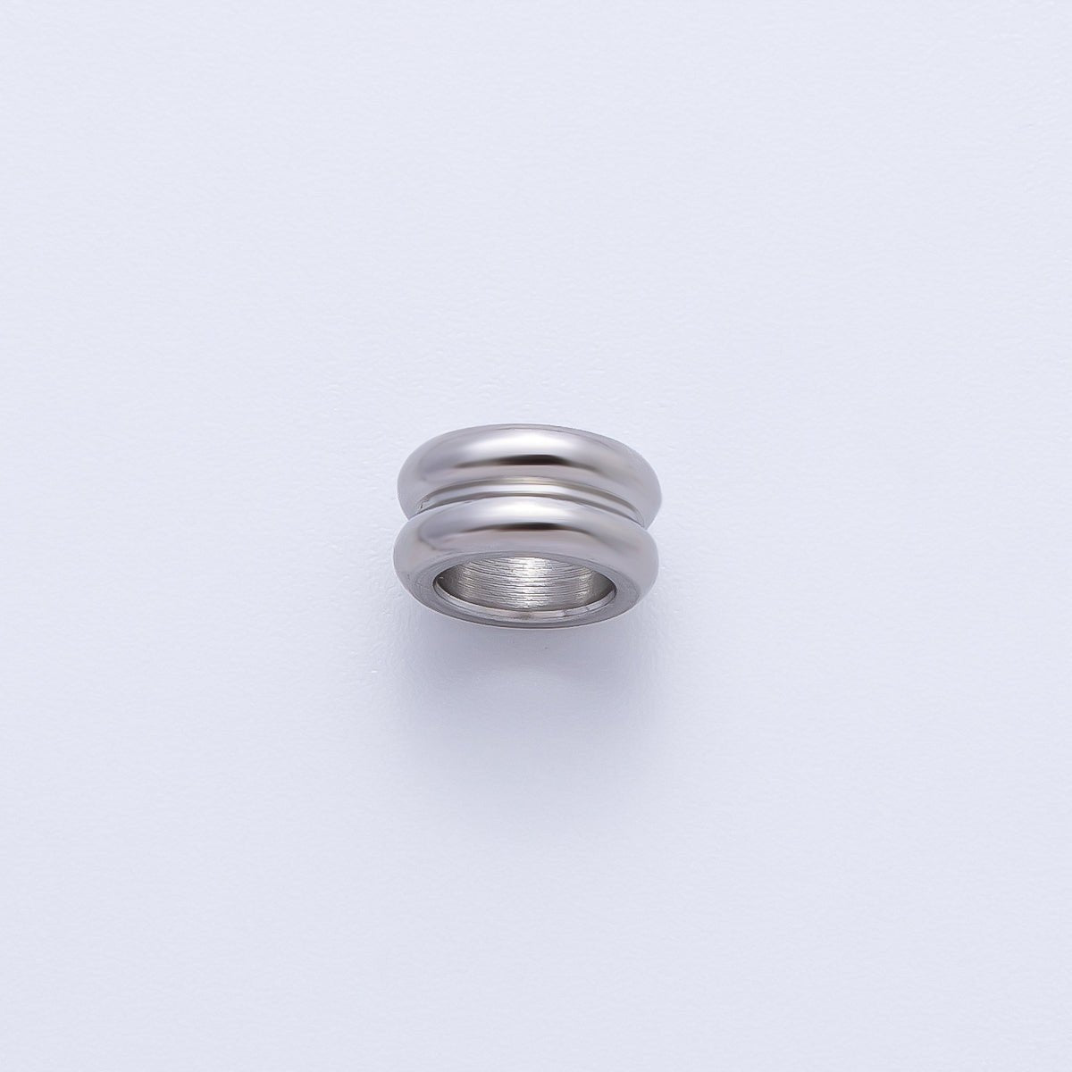 Gold 8mm Double Band Tiny Spacer Bead in Gold &amp; Silver 10 pcs | B126