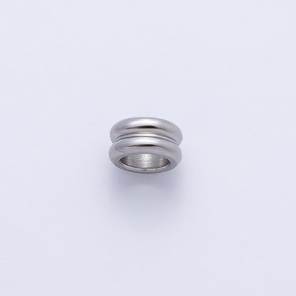 Gold 8mm Double Band Tiny Spacer Bead in Gold &amp; Silver 10 pcs | B126