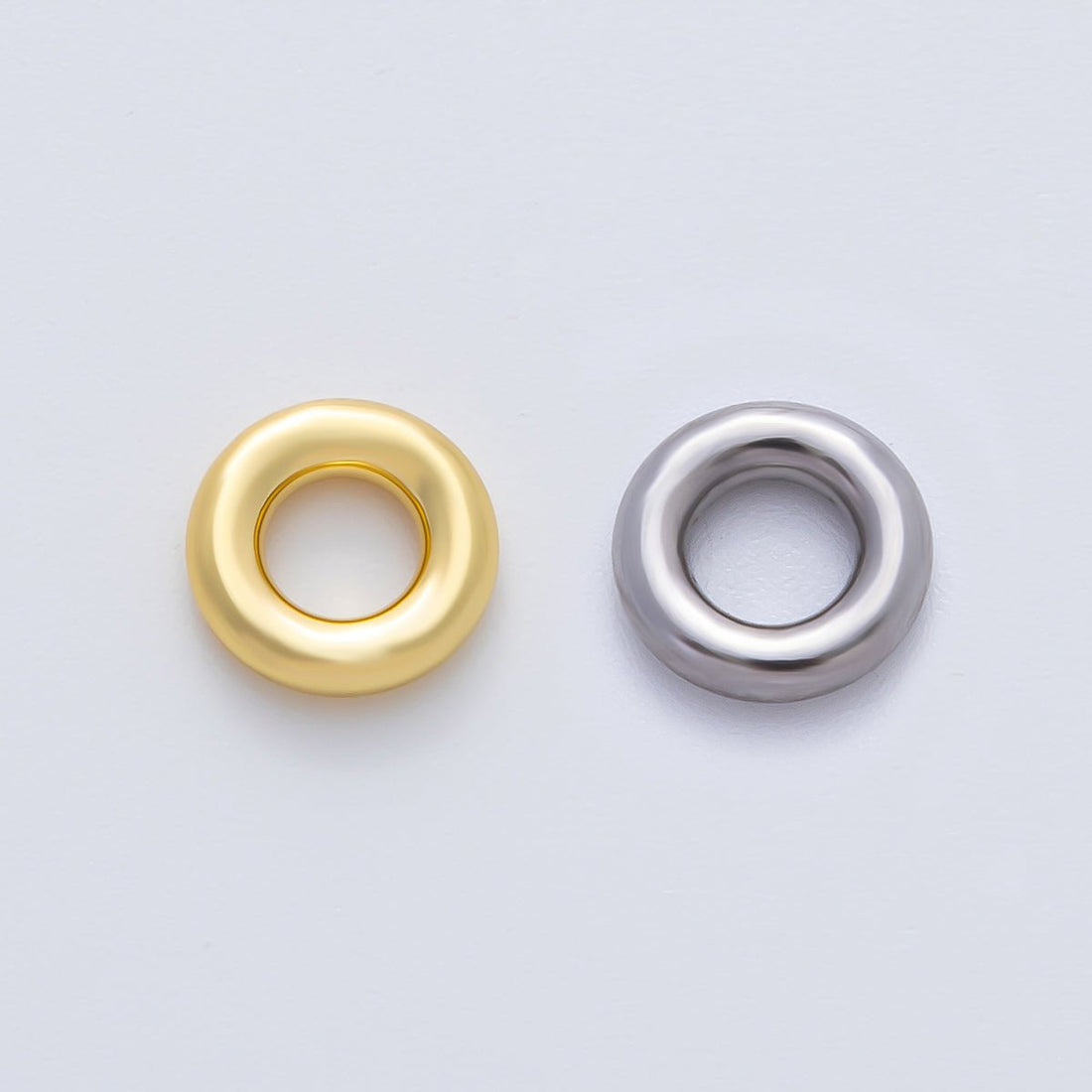 Gold 8mm Open Puffy Circle Spacer Bead in Gold &amp; Silver 10 pcs | B202