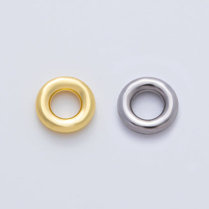 Gold 8mm Open Puffy Circle Spacer Bead in Gold &amp; Silver 10 pcs | B202