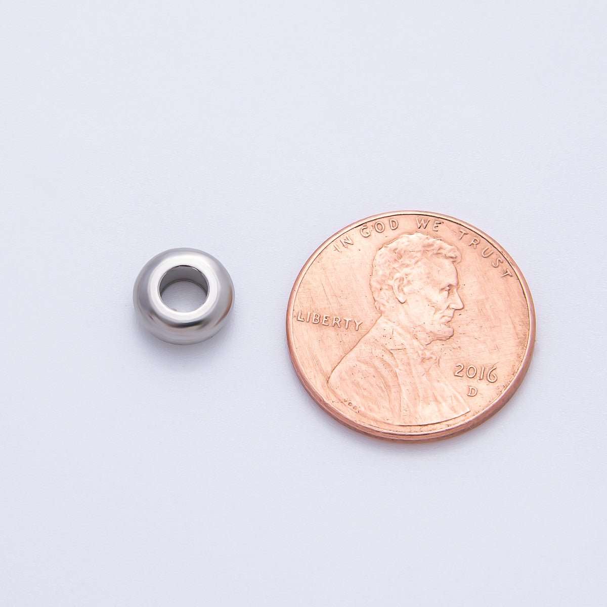 Gold 8mm Thick Circle Spacer Bead in Gold &amp; Silver 10pcs | B218