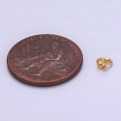 Gold Bead and Pearl Cap with peg for top beads Minimalist Charm Supply Component | AG105
