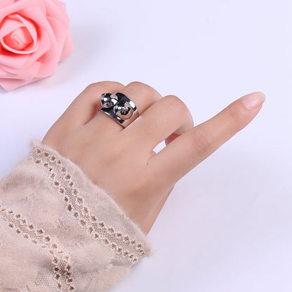 Gold, Silver CZ Body Positive Breast Cancer Awareness Novelty Ring | U025 U026