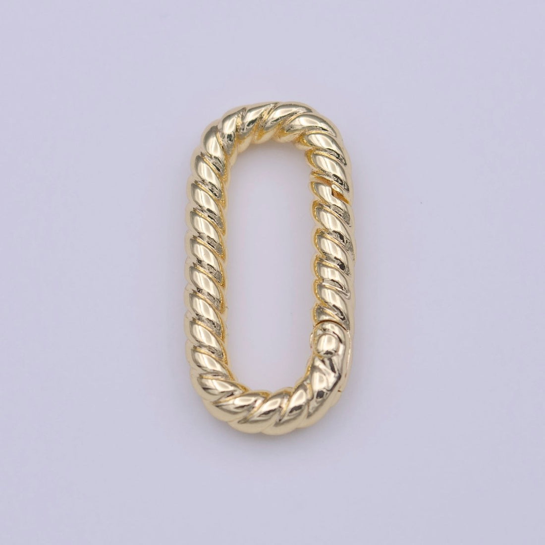 Gold Braided Twist 21.7mm Oblong Oval Push Spring Gate Jewelry Supply | K-221