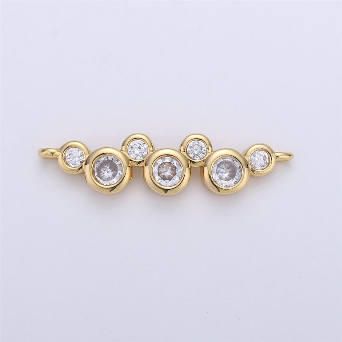 Gold Bubble charm Connector Micro Pave Charm 24K gold Filled Pendant, Bracelet Connector Necklace Pendant Link Circle Charm G-569