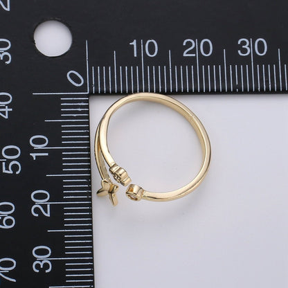 Gold Butterfly Ring, Dainty Butterfly Ring, Adjustable Ring, Minimalist Butterfly Ring, Minimalist Ring, Gold Open Ring, Insect Jewelry R-088