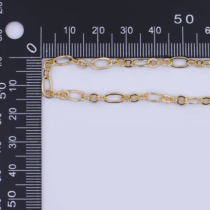 Gold CABLE Chain by Yard, Link Cable Elongate Chain, Wholesale Bulk Roll Chain For Jewelry Making, 3.9mm Width, Unfinished 16K Gold Filled Chain | ROLL-504 ROL-554