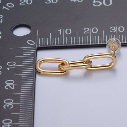 Gold Cable Link Earrings • Minimalist Gold Earrings • Perfect Gift for Her V-176