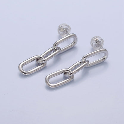 Gold Cable Link Earrings • Minimalist Gold Earrings • Perfect Gift for Her V-176