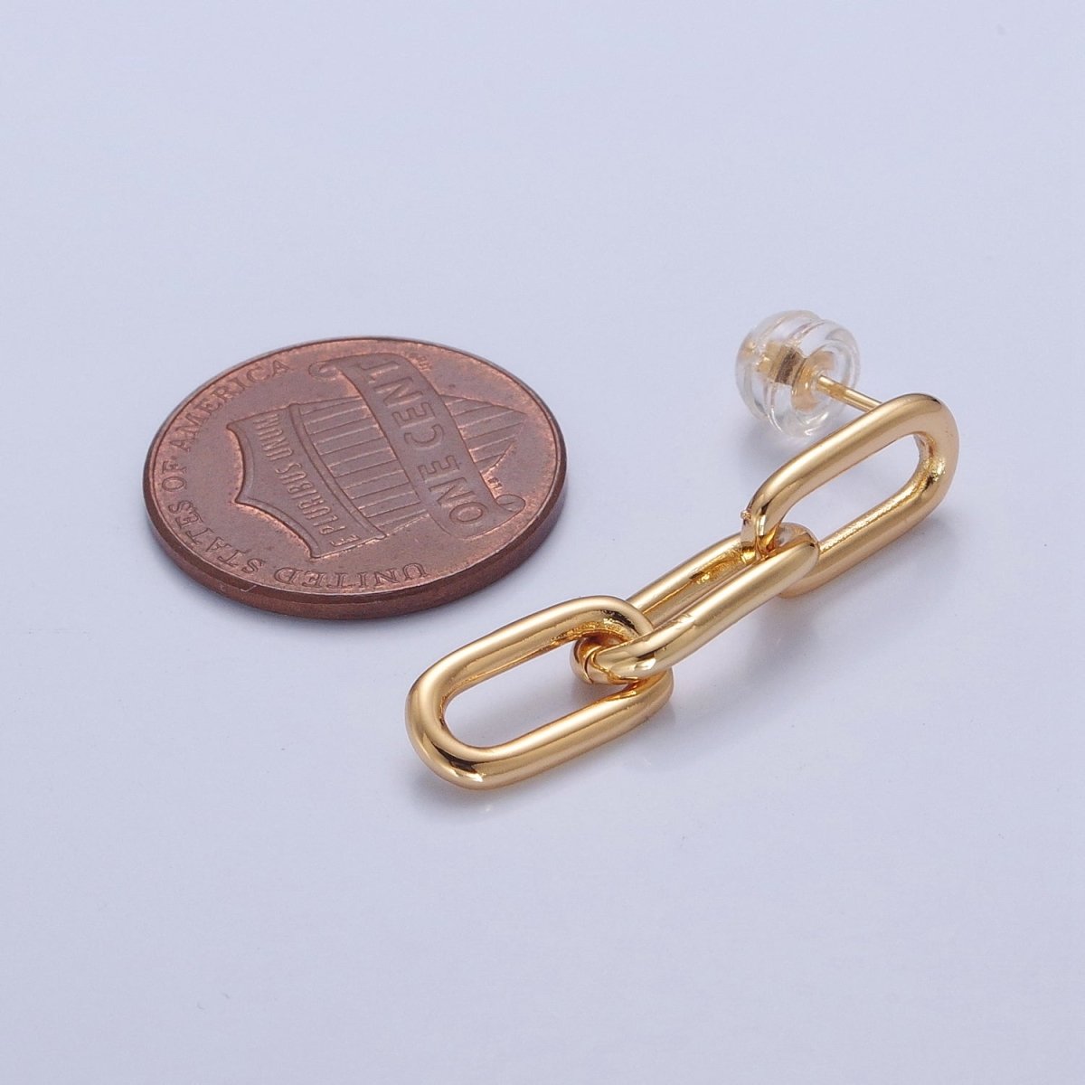 Gold Cable Link Earrings • Minimalist Gold Earrings • Perfect Gift for Her V-176