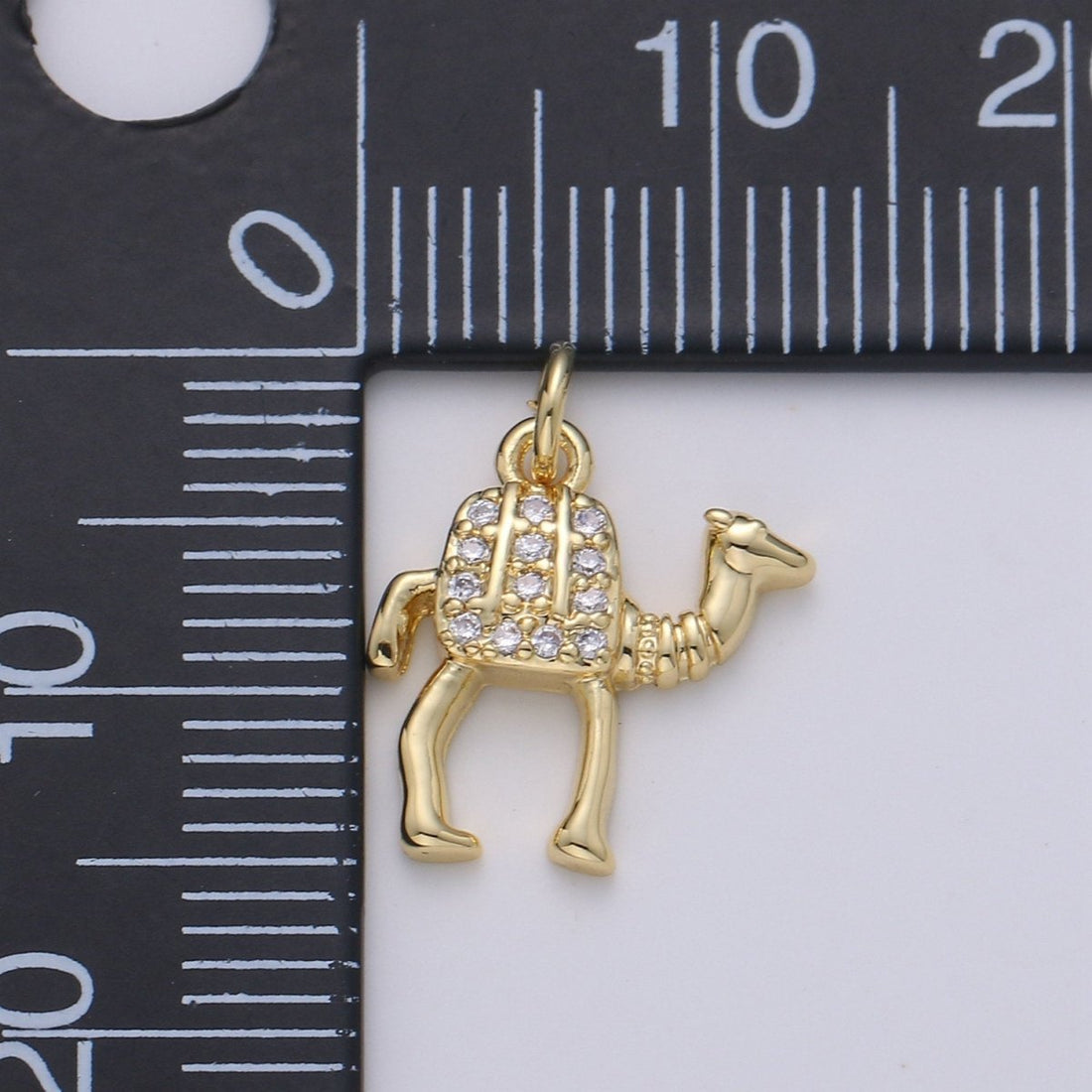 Gold Camel Charm - 14k Gold Filled Camel Pendant - Arabian Desert Charms - Animal Jewelry for Bracelet Necklace Earring Component D-644