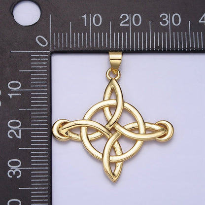 Gold Celtic Eternity Knot Circle Pendant Charm Irish Saint Patrick Jewelry Inspired AA151