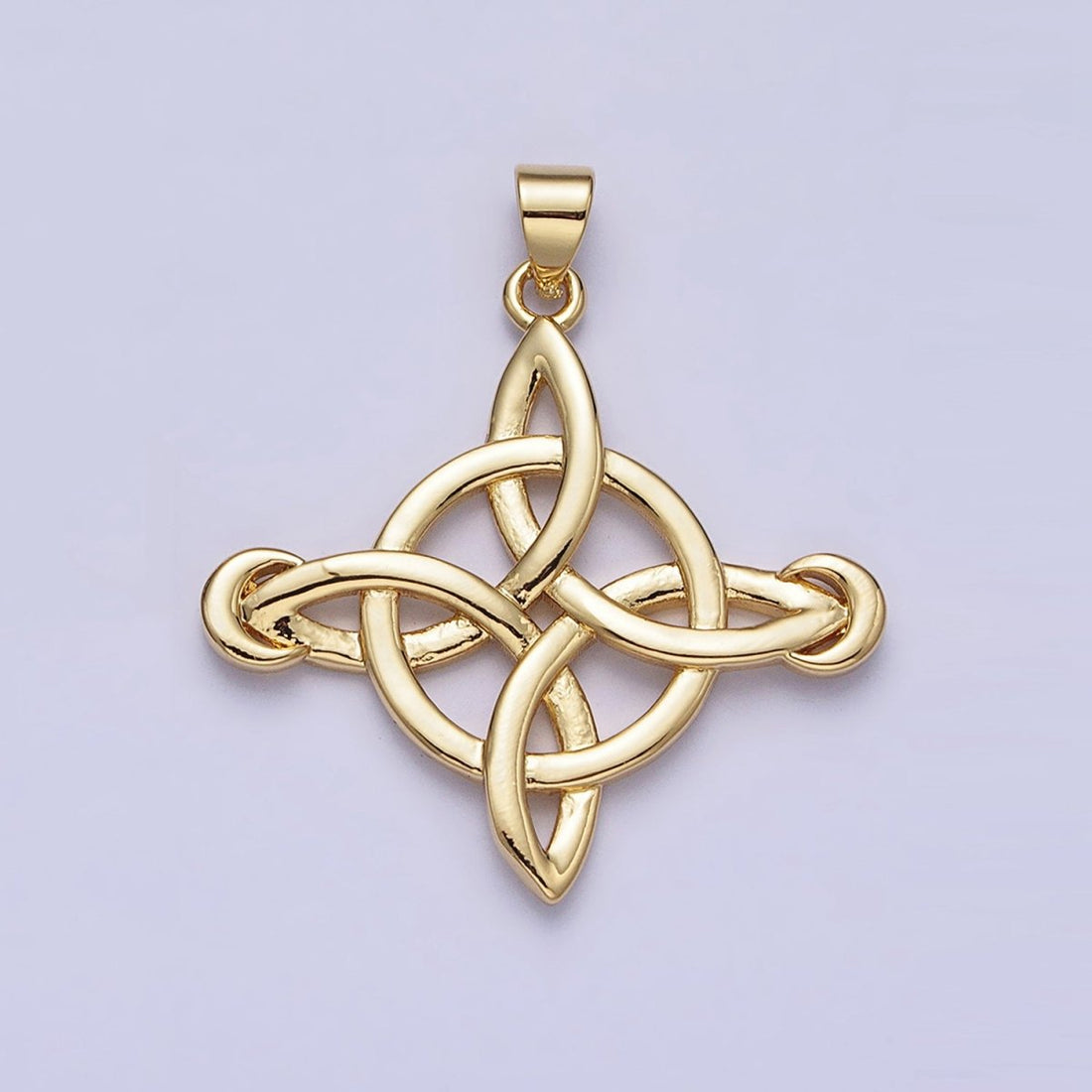Gold Celtic Eternity Knot Circle Pendant Charm Irish Saint Patrick Jewelry Inspired AA151
