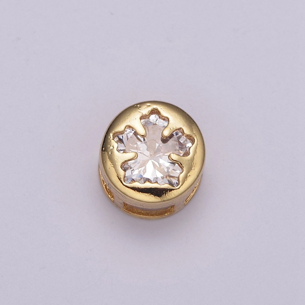 Gold Christmas Bead Spacer For Bracelet Making - Christmas Jewelry Supplies Gift - Santa Raindeer Bow Christmas Tree Star Snowflake Heart Bead with Cubic Zirconia B-766 to B-772