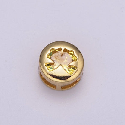 Gold Christmas Bead Spacer For Bracelet Making - Christmas Jewelry Supplies Gift - Santa Raindeer Bow Christmas Tree Star Snowflake Heart Bead with Cubic Zirconia B-766 to B-772