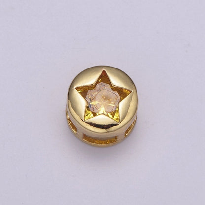 Gold Christmas Bead Spacer For Bracelet Making - Christmas Jewelry Supplies Gift - Santa Raindeer Bow Christmas Tree Star Snowflake Heart Bead with Cubic Zirconia B-766 to B-772