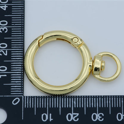 Gold Circle Round Push Gate Ring Clasp For Jewelry Making DIY Supplies  L-338