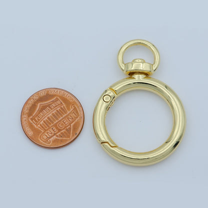 Gold Circle Round Push Gate Ring Clasp For Jewelry Making DIY Supplies  L-338