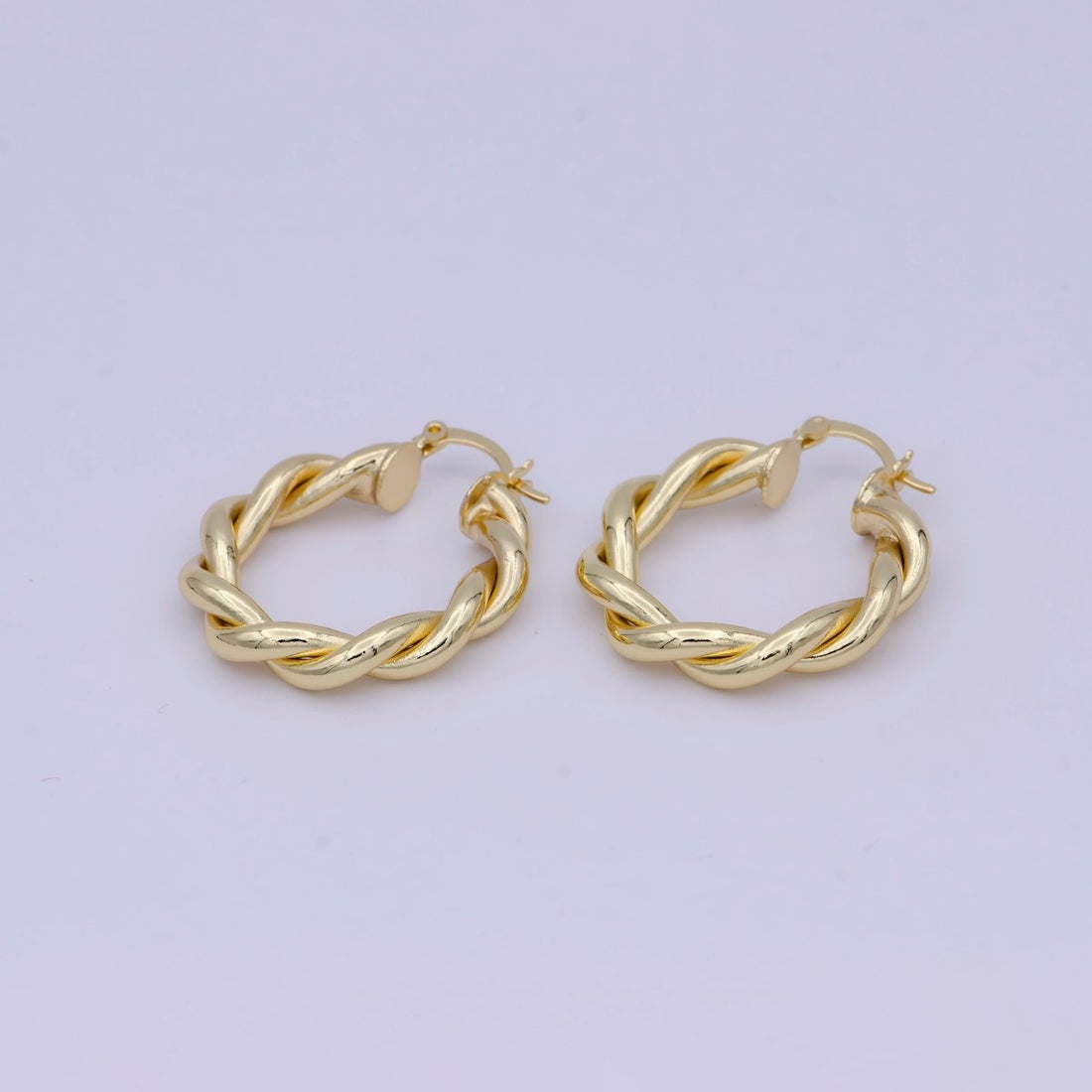 Gold Circle Twisted Hoop, 24k Gold Fill Hoop, Twisted Hoop, Gold Hoop Earrings, Dainty Minimalist Hoops Wholesale Jewelry T-335 T-336 T-355