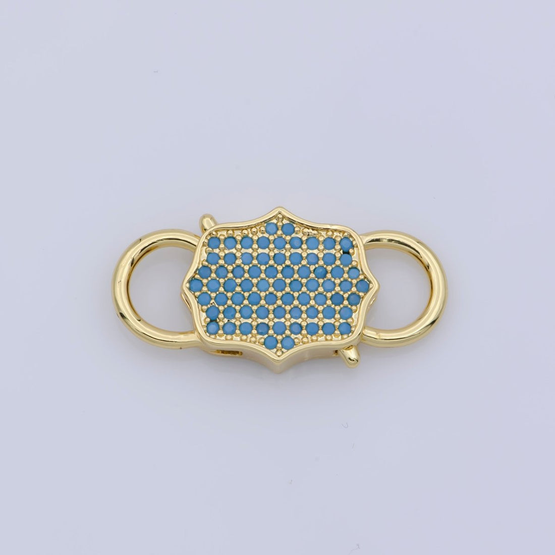 Gold Clasp Buckle Gold Interlock Micro pave Clasp Cubic Interlocking Clasp Fastener for Beading Bracelet Necklace Jewelry supplies F-328