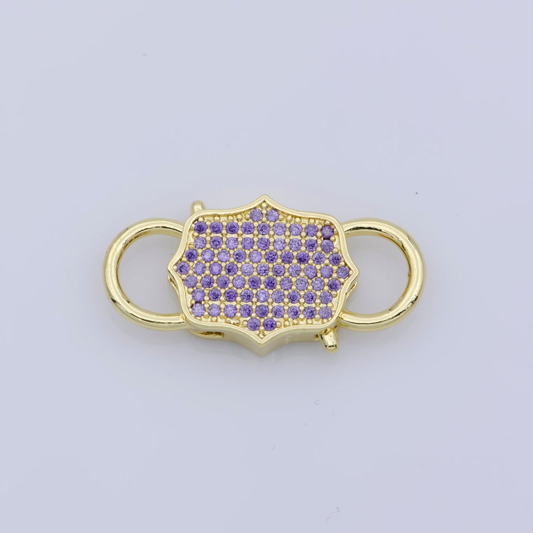 Gold Clasp Buckle Gold Interlock Micro pave Clasp Cubic Interlocking Clasp Fastener for Beading Bracelet Necklace Jewelry supplies F-328