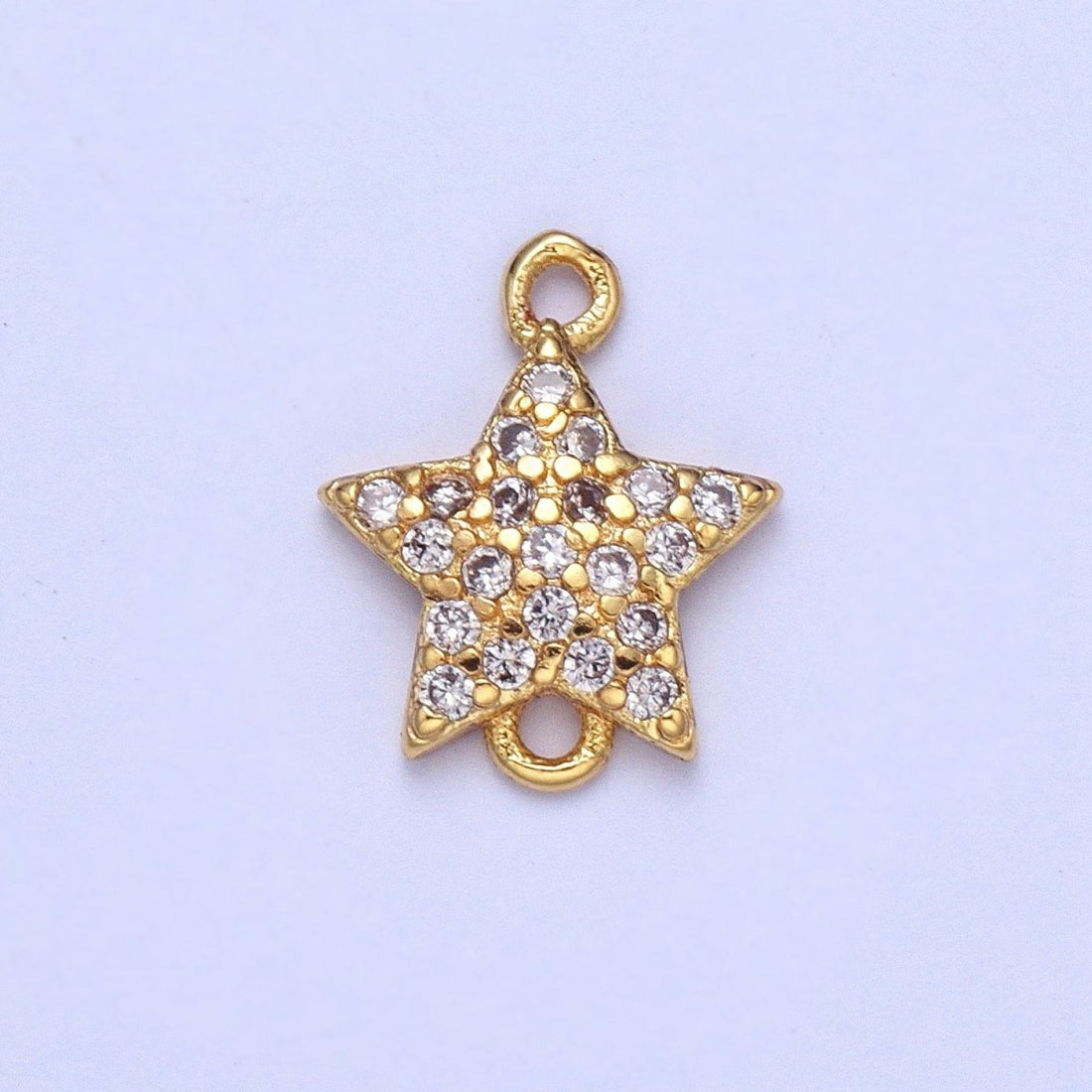 Gold Clear Micro Paved CZ Celestial Star Connector F-456