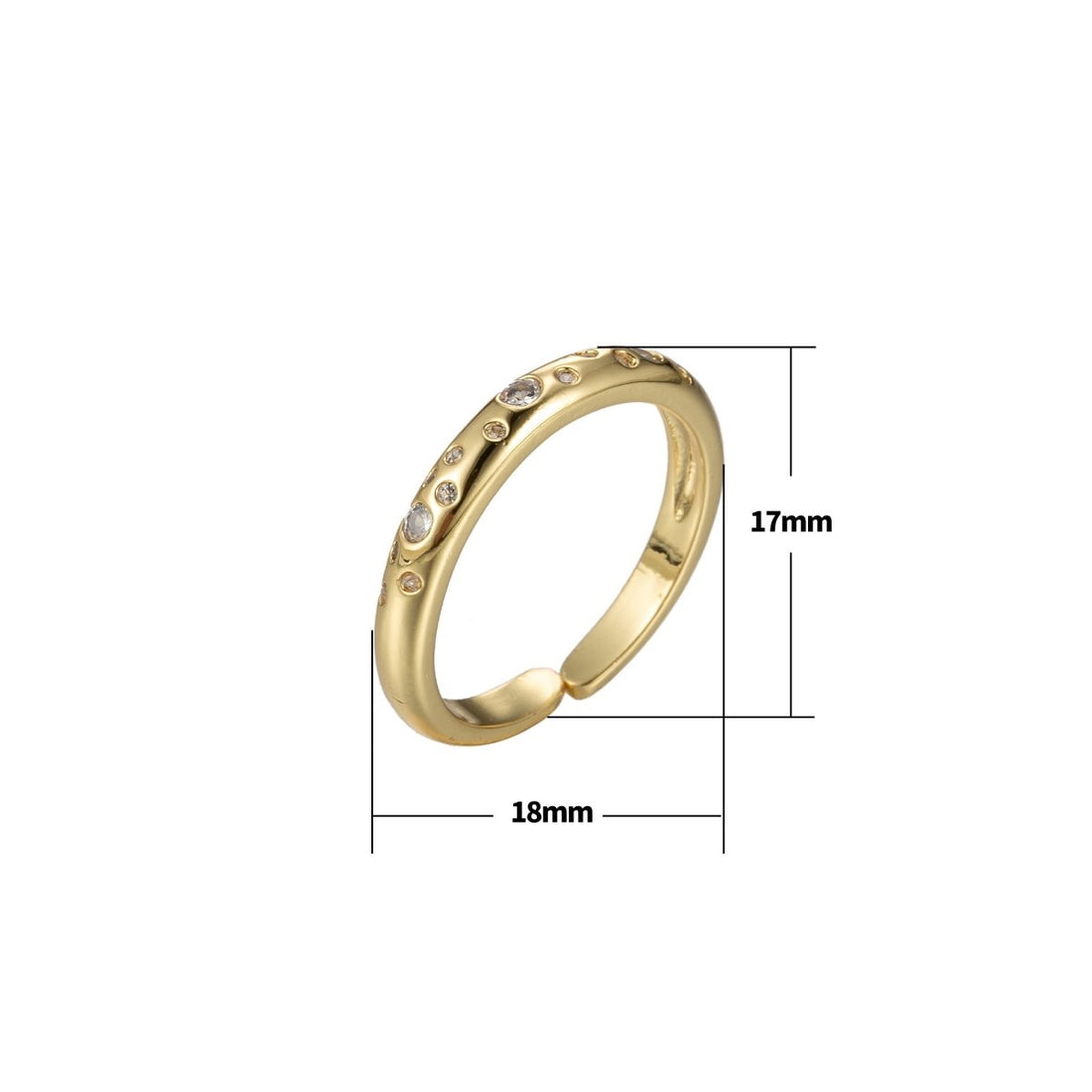 Gold Constelatoin ring Dainty ring Stackable star rings, CZ ring, universe rings, Dainty stackable rings, adjustable open ring Size 6 O-355