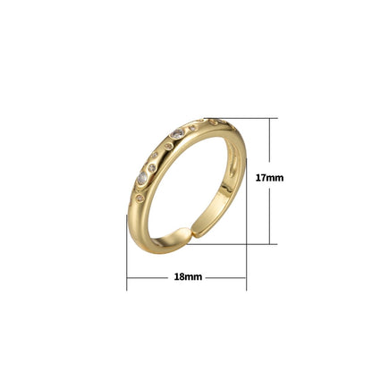 Gold Constelatoin ring Dainty ring Stackable star rings, CZ ring, universe rings, Dainty stackable rings, adjustable open ring Size 6 O-355