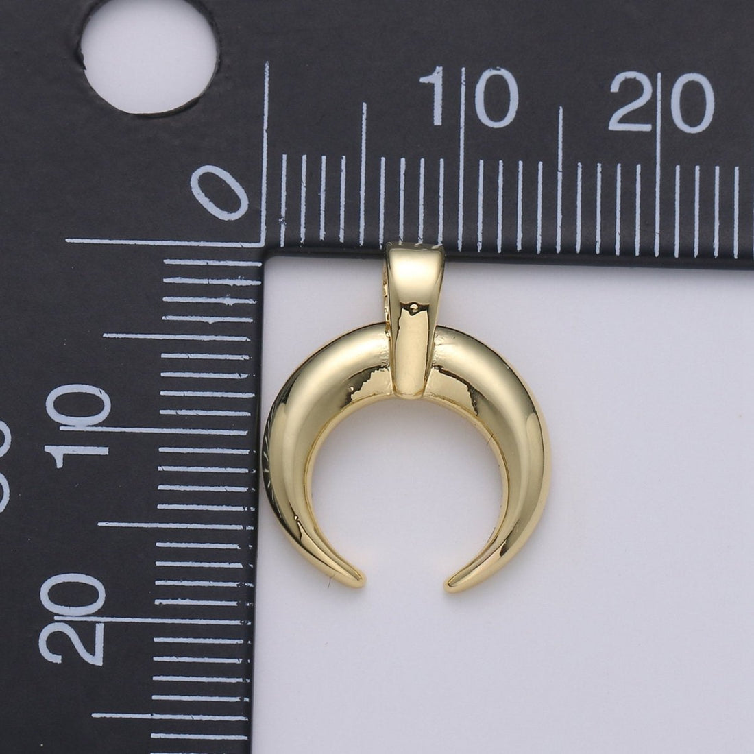 Gold Crescent Moon Horn Pendant - C shape wish moon charm, half moon, eclipse, tusk, Celestial Jewelry 14k gold Filled Charm J-015