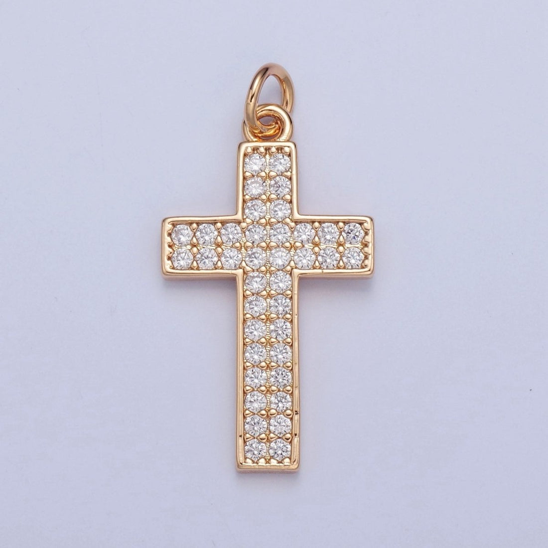 Gold Cross pendant Micro Pave Cross charm X-018