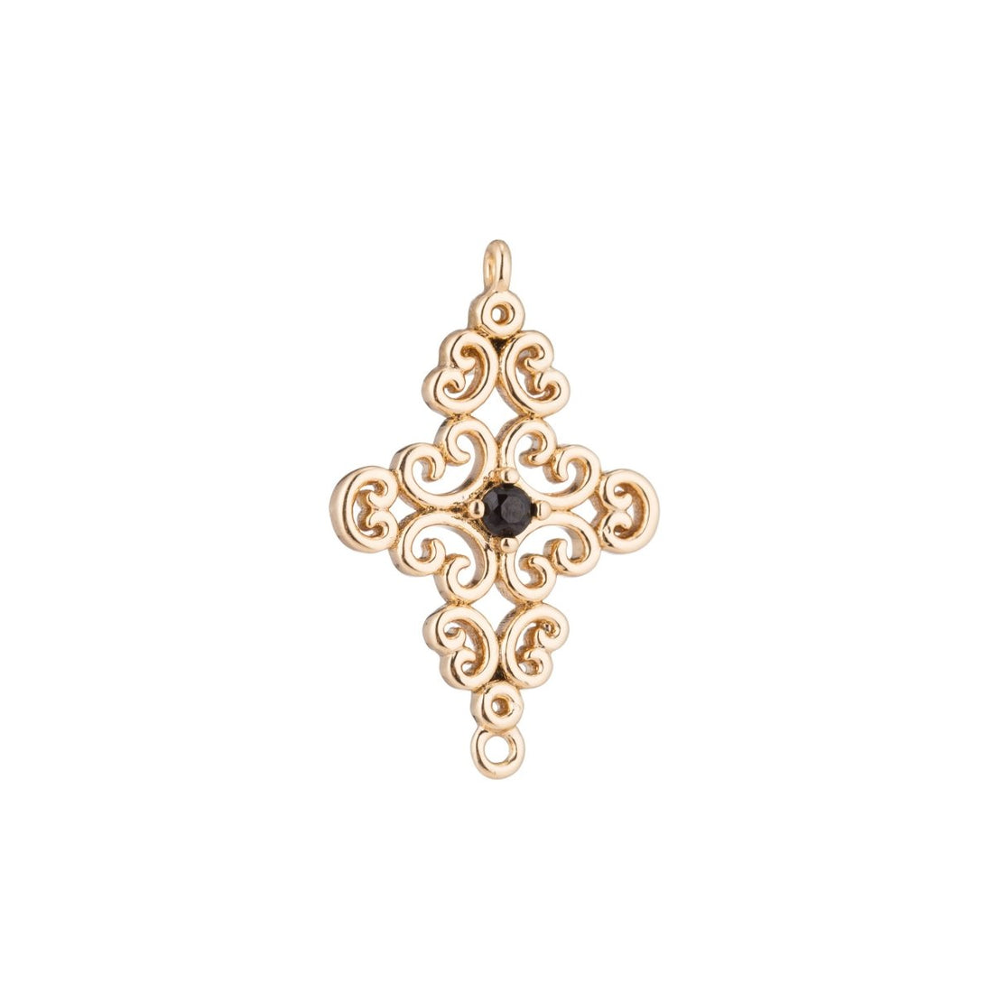 Gold Cross, Swirl, Faith Hope Love Peace Joy, Believe, Jesus, Cubic Zirconia Bracelet Charm Bead Findings Connector for Jewelry Making F-130