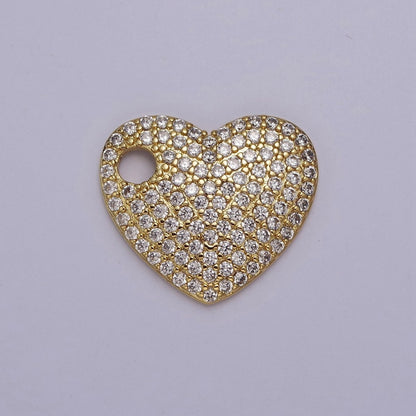 14K Gold Filled 20mm Micro Paved CZ Heart Slide Charm | J-00315