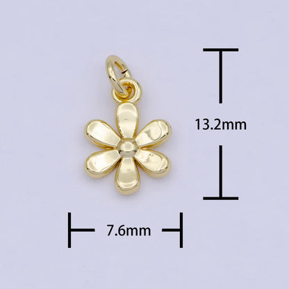 Gold Daisy Charm Flower Nature Charm For Jewelry Making Component AG-088