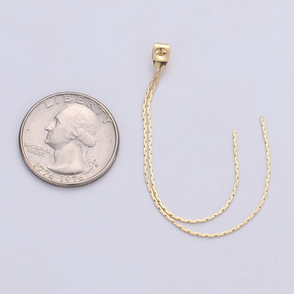 Gold Ear Back Stoppers, Earring Nuts with Long Chain 95mm, Earring Component Findings, Tassel Earring Supply K-422