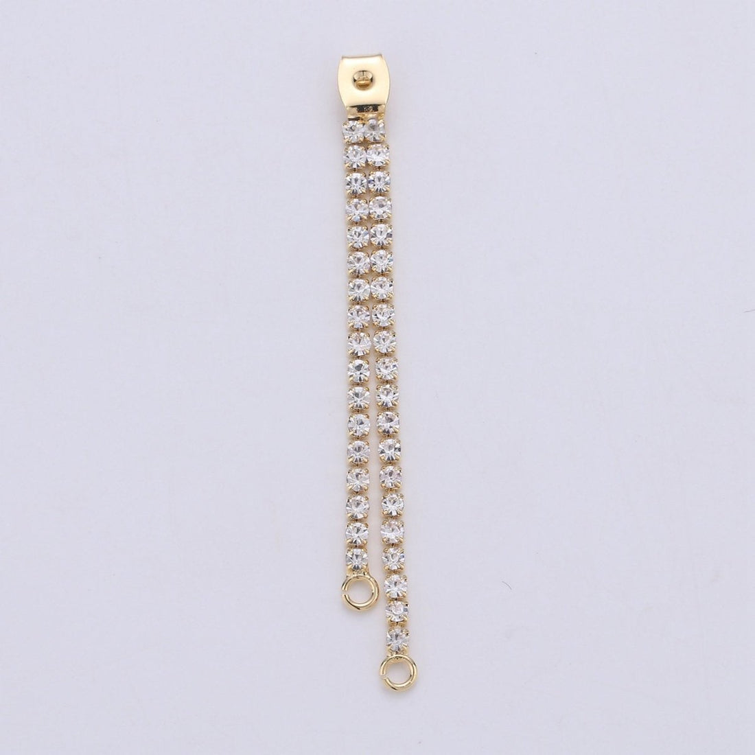 Gold Ear Back Stoppers, Earring Nuts With Micro Pave Tassel, Ear Jacket Jewelry Findings for Earring Component Supply 60mm K-428