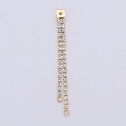 Gold Ear Back Stoppers, Earring Nuts With Micro Pave Tassel, Ear Jacket Jewelry Findings for Earring Component Supply 60mm K-428