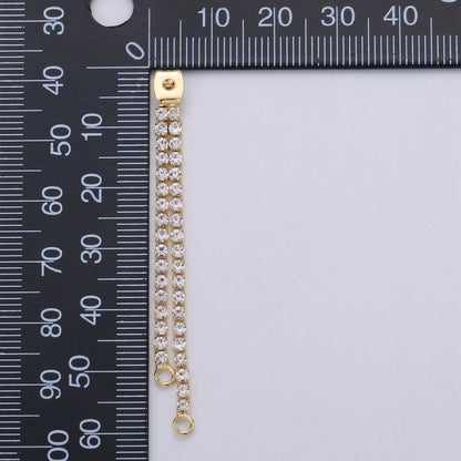 Gold Ear Back Stoppers, Earring Nuts With Micro Pave Tassel, Ear Jacket Jewelry Findings for Earring Component Supply 60mm K-428