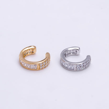 Gold ear cuff, Cubic ear cuff, cz gold ear cuff, Dainty ear cuff gold, Non pierced ear cuff, Conch ear cuff, Silver cz gold wrap earring, AI-060 AI-061.